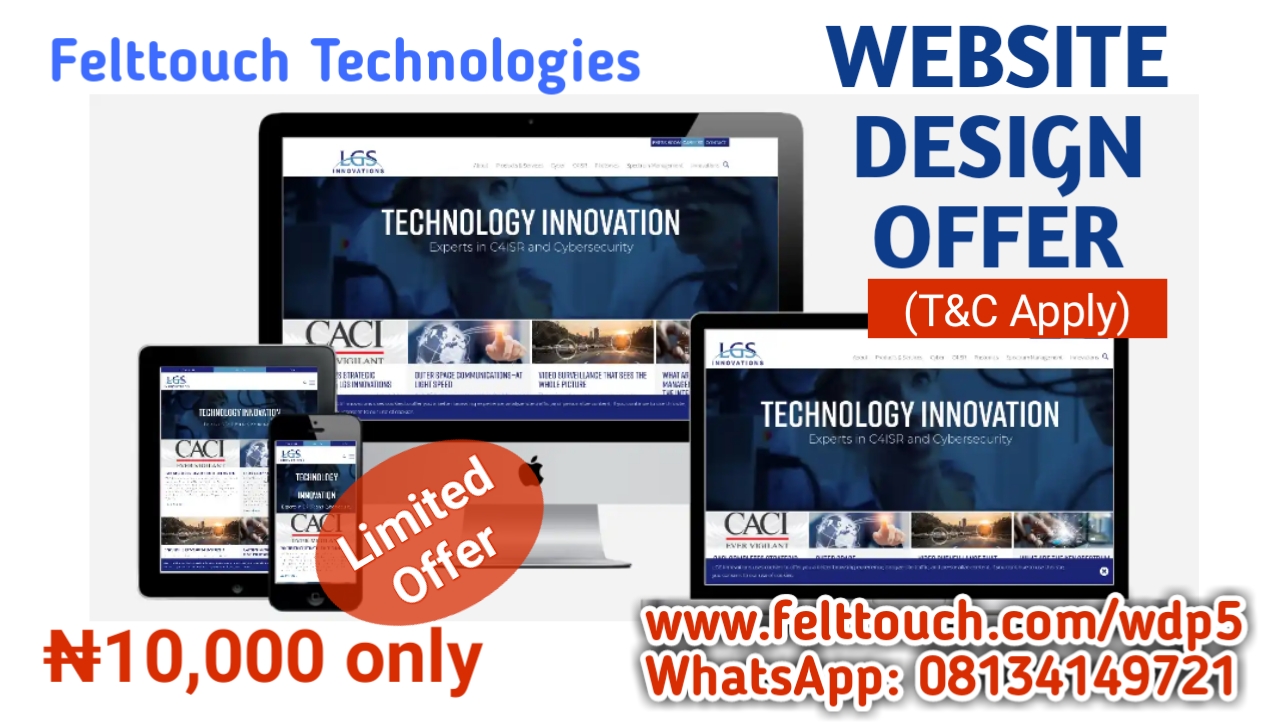 Website Design Offer @ N10,000 only